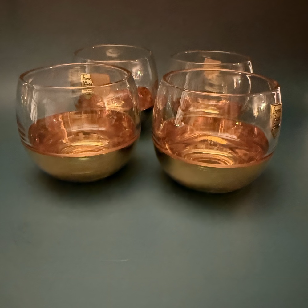 Imperial Hand Painted Gold Base Roly Glasses